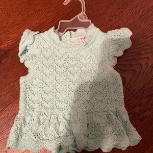 Janie and Jack turquoise Lace peplum top.